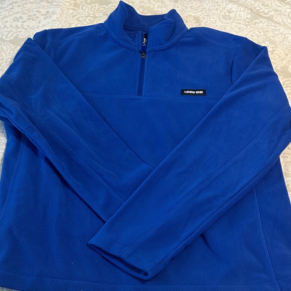Lands' End Royal Blue Men’s Half-Zip Fleece